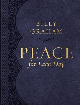 Large leather Bible cover titled "Peace for Each Day" by Thomas Nelson, featuring textured leather material and gold embossing.