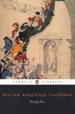 Paperback Vanity Fair novel by Penguin Group with colorful cover featuring vintage artwork and bold typography.