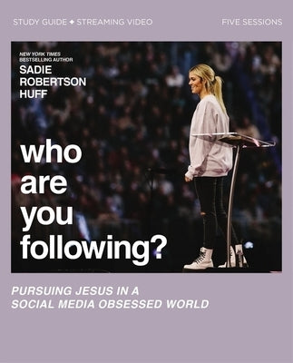 Paperback Bible study guide titled "Who Are You Following?" by HarperChristian Resources, with streaming video content on pursuing Jesus.
