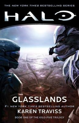 Paperback of Halo: Glasslands by Gallery Books, first book in the Kilo-Five Trilogy, with cover art visible.