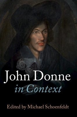 Paperback of John Donne in Context by Cambridge University Press, featuring a close-up of the book cover with textual and design details.
