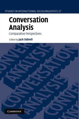Paperback of Conversation Analysis: Comparative Perspectives by Cambridge University Press, showing the book cover with textual design.