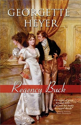 Cover image of Regency Buck by Sourcebooks Casablanca, featuring classic Victorian-era fashion and elegant typography.