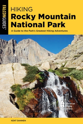 Paperback hiking guide for Rocky Mountain National Park and Indian Peaks Wilderness by Falcon Press Publishing, showing scenic mountain trails.