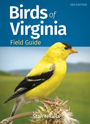 Paperback Birds of Virginia field guide by Adventure Publications, featuring colorful illustrations of local bird species.