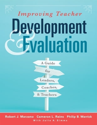 Cover of Marzano Resources guide titled "Improving Teacher Development and Evaluation" showing a professional development workshop scene.