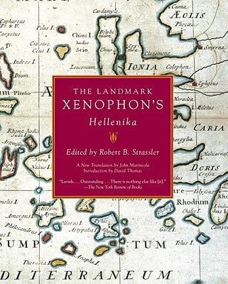 Paperback copy of The Landmark Xenophon's Hellenika by Anchor Books, featuring the book's cover with text and design.