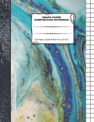 Graph Paper Composition Notebook: 110 Pages - Quad Ruled 4x4 - 8.5" x 11" Marble Large Notebook with Grid Paper - Math Notebook For Students Paperback Independently Published