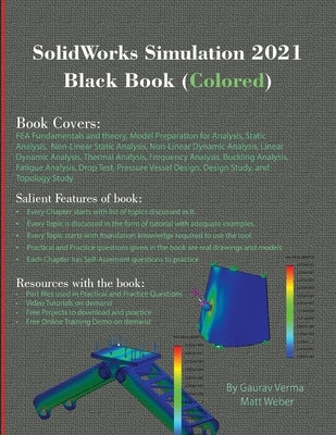 SolidWorks Simulation 2021 Black Book (Colored) Paperback Cadcamcae Works
