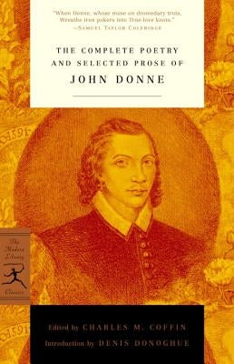 Open book showing pages of The Complete Poetry and Selected Prose of John Donne by Modern Library with classic typeface.