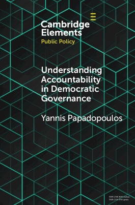 Paperback book titled "Understanding Accountability in Democratic Governance" by Cambridge University Press, featuring a cover with text and design.