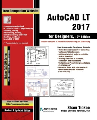 AutoCAD LT 2017 for Designers Paperback Cadcim Technologies