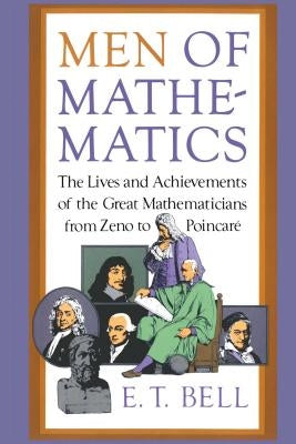 Cover image of "Men of Mathematics" by Touchstone Books, featuring the book's title and a mathematical illustration on the cover.