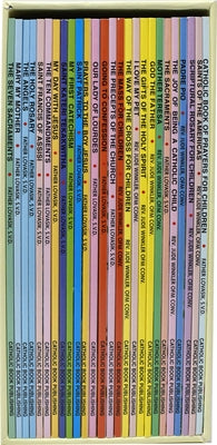 Set of 26 Catholic Book Publishing St. Joseph paperback picture books, featuring colorful religious illustrations for children.