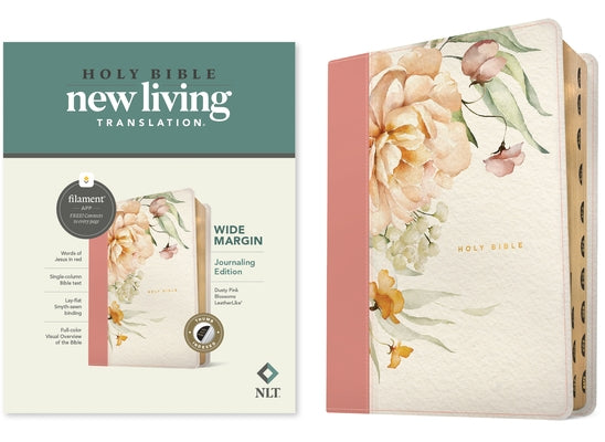 NLT Wide Margin Bible, Filament-Enabled Edition (Leatherlike, Dusty Pink Blossoms, Indexed) Bible Tyndale House Publishers
