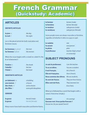 French Grammar: Quick Study Academic by Charts, Quick