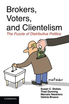 Paperback book titled "Brokers, Voters, and Clientelism" by Cambridge University Press, featuring the cover design with text and graphics.