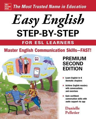 Paperback of Easy English Step-By-Step for ESL Learners, Second Edition by McGraw-Hill Companies with colorful cover design.