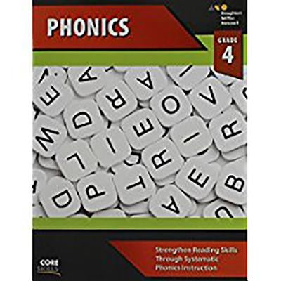 Paperback Core Skills Phonics Workbook for Grade 4 by Steck Vaughn School Supply, featuring colorful pages and phonics exercises.
