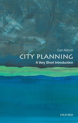 Cover image of "City Planning: A Very Short Introduction" book, featuring cityscape illustrations and title text.