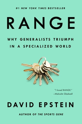 Paperback book titled "Range: Why Generalists Triumph in a Specialized World" by Riverhead Books, showing the front cover.