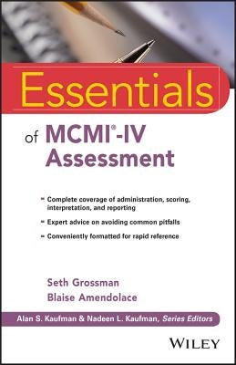 Paperback book titled Essentials of MCMI-IV Assessment by Wiley, featuring the cover with title and publisher logo.