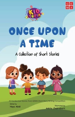 Paperback of "Once Upon a Time: A Collection of Short Stories" by Bluerose Publishers, showing the book cover with colorful illustrations.