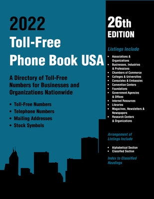 Toll-Free Phone Bk 2022 26th E by Jaikumar, Pearline