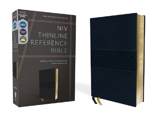 Niv, Thinline Reference Bible (Deep Study at a Portable Size), Leathersoft, Navy, Red Letter, Comfort Print by Zondervan