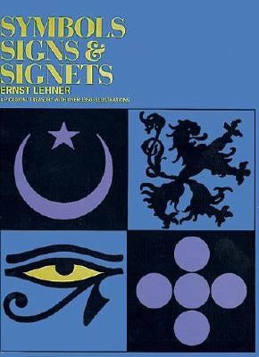 Paperback book titled "Symbols, Signs and Signets" by Dover Publications showing various historical symbols and signet images.