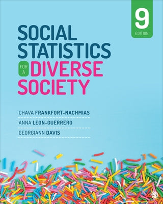 Paperback book titled "Social Statistics for a Diverse Society" by Sage Publications, Inc, featuring a cover with colorful data visuals.
