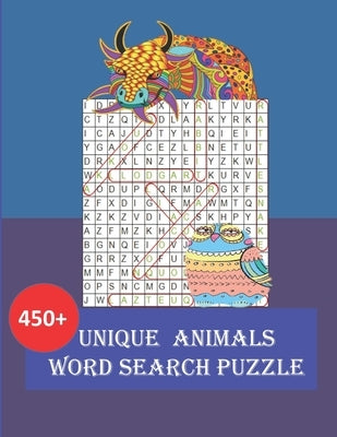 Unique Animals Word Search Puzzle: Dare to keep your Brain busy with over 450 animals word search. . Large Print with Cute Dragon cover . Great gift f Paperback Independently Published