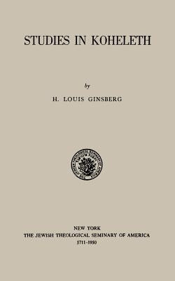 Studies in Kohelet Paperback JTS Press