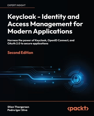 Paperback book titled "Keycloak - Identity and Access Management for Modern Applications" by Packt Publishing showing cover with key concepts.