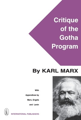 Critique of the Gotha Program Paperback International Publishers