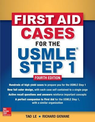 Paperback First Aid Cases for USMLE Step 1, Fourth Edition by McGraw Hill Medical, showing the book cover and title.