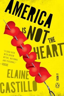 Paperback of "America Is Not the Heart" by Penguin Books, showing the book cover with title and author text.