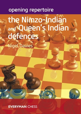 Paperback chess book titled "Opening Repertoire" focusing on Nimzo-Indian and Queen's Indian Defences by Everyman Chess.