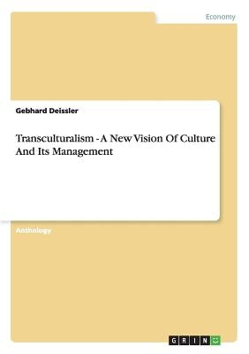 Paperback book titled "Transculturalism: A New Vision of Culture and Its Management" by Grin Verlag, featuring the cover design.
