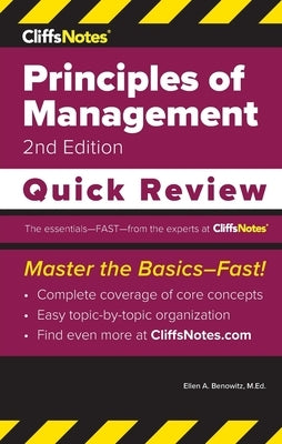 CliffsNotes Principles of Management: Quick Review by Benowitz, Ellen a.