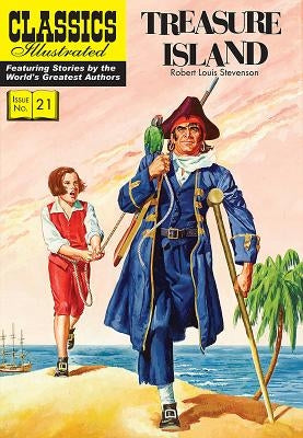 Cover image of the Classics Illustrated Comics paperback edition of Treasure Island, featuring colorful vintage book art.