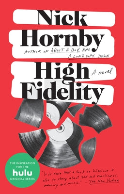 Paperback of High Fidelity novel by Riverhead Books featuring the book cover with title and author name visible.