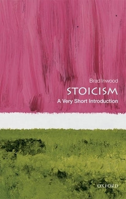 Paperback book titled "Stoicism: A Very Short Introduction" by Oxford University Press, USA, with a plain cover and title text.