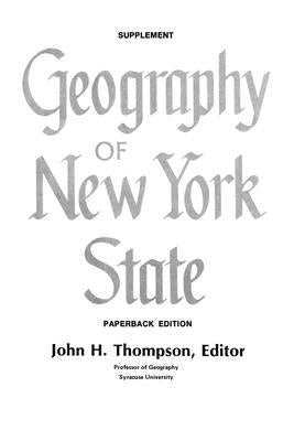 Geography of New York State Supplement Paperback Syracuse Unbound