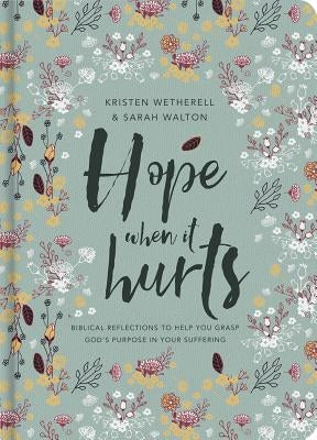 Paperback book titled "Hope When It Hurts" by Good Book Co, featuring a cover with calming imagery and the title text.