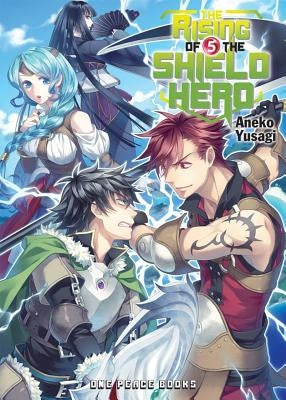 Paperback of The Rising of the Shield Hero Volume 5 by One Peace Books, featuring the cover art and title on the front.