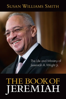 Paperback book titled "Book of Jeremiah" by Pilgrim Press featuring a cover with religious artwork and text about Jeremiah A. Wright Jr.