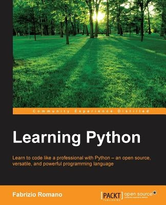 Paperback of "Learning Python" by Packt Publishing, showing the book cover with Python programming language design.