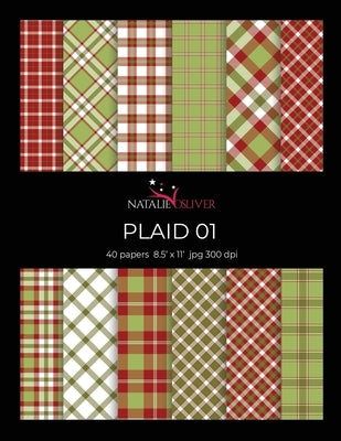 Plaid 01: Scrapbooking, Design and Craft Paper, 40 sheets, 12 designs, size 8.5 "x 11", from Natalie Osliver by Osliver, Natalie