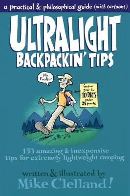 Ultralight Backpacking Tips book by Falcon Press Publishing, showing the cover with outdoor camping scene and lightweight gear.